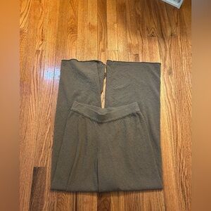 Miou Muse Brown Wide-Leg Pants – Women’s Medium, Soft Knit Trousers, Stretchy